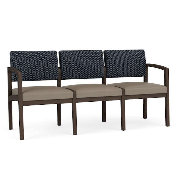 Lesro 3 Seat Tandem Seating W/ No Center Arms, 65 in W 26 in L 31.5 in H, Lenox Series LW3101 - main